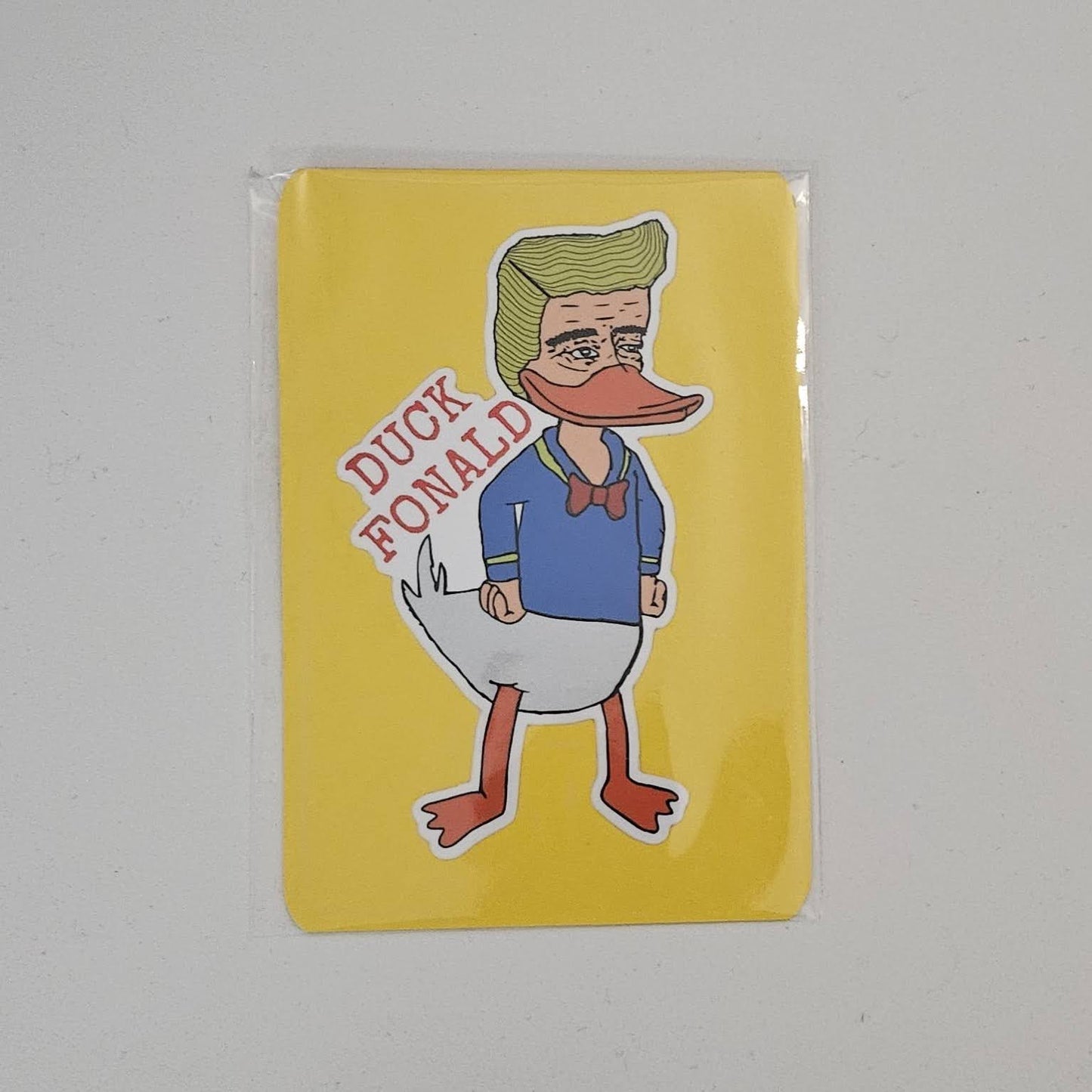 Duck Fonald Sticker w/ Text - 3.5" x 1.7"